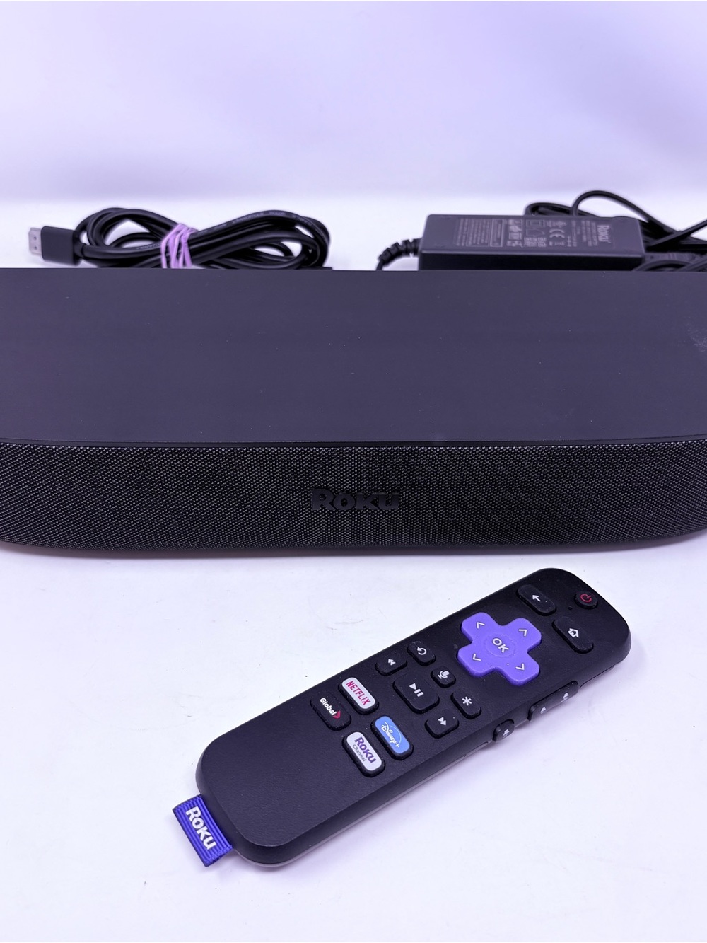 Roku 9102X Soundbar Black Dolby Audio HDMI Smart TV Speaker, With Remote Tested